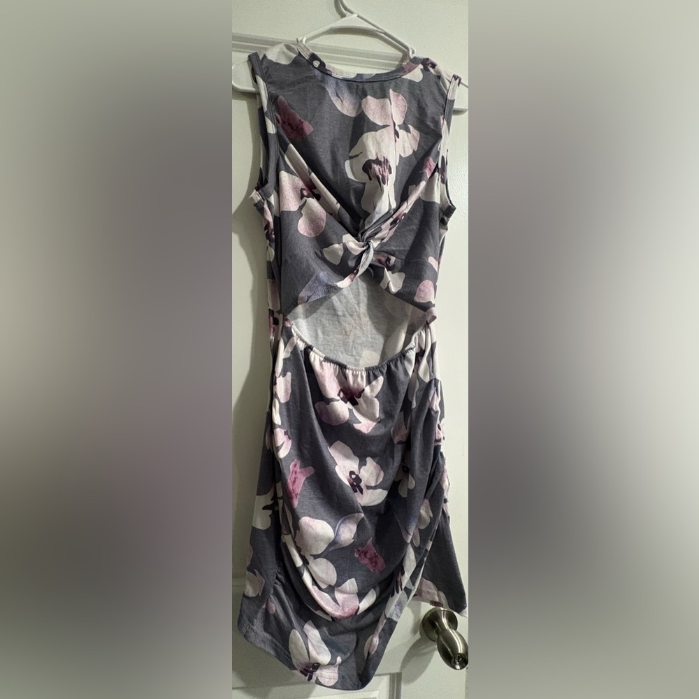 Floral Split Dress with Knot Detail